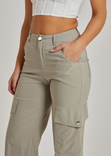 Pink Vanilla Sage Wide Leg Pocket Cargo Pants