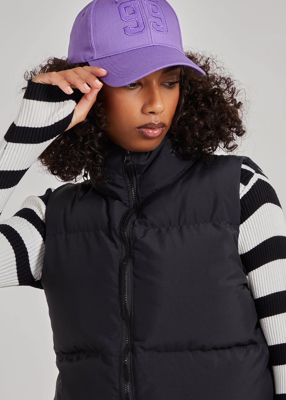 Pink Vanilla Black Hooded Padded Gilet