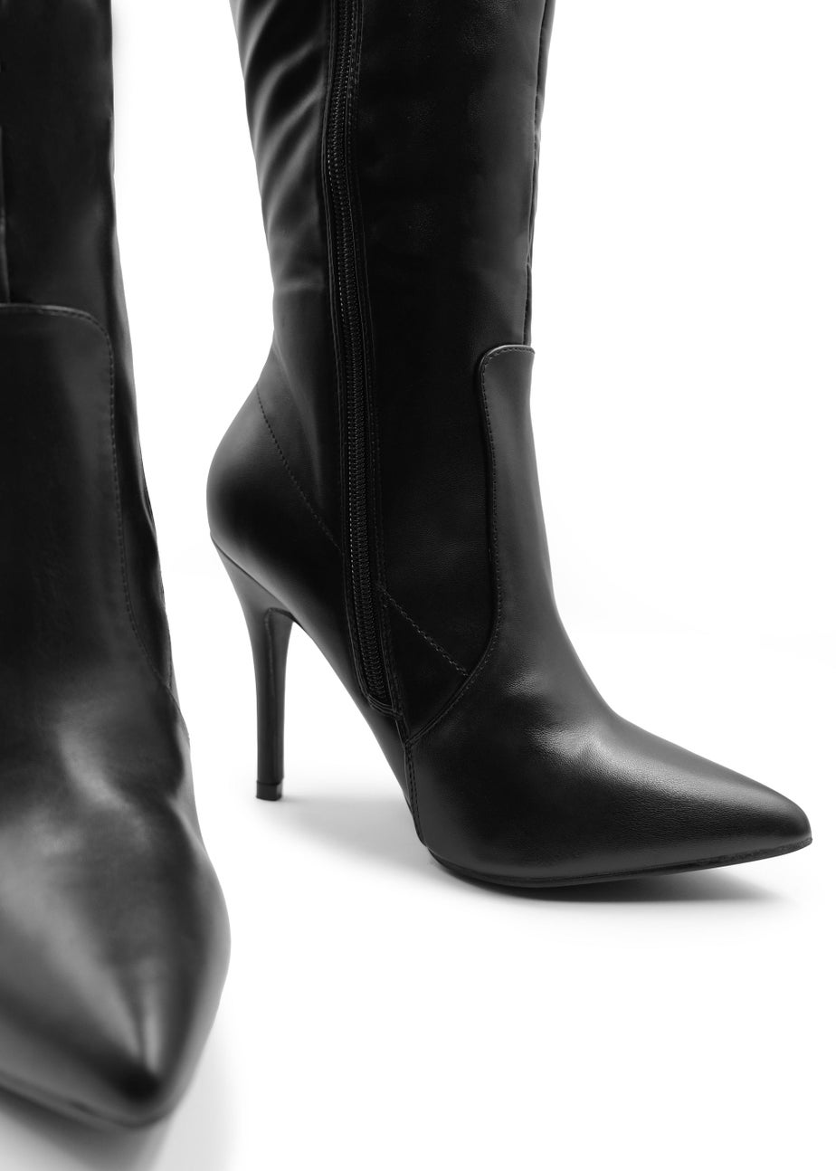 Where's That From Black Pu Zoya High Heel Calf Boots