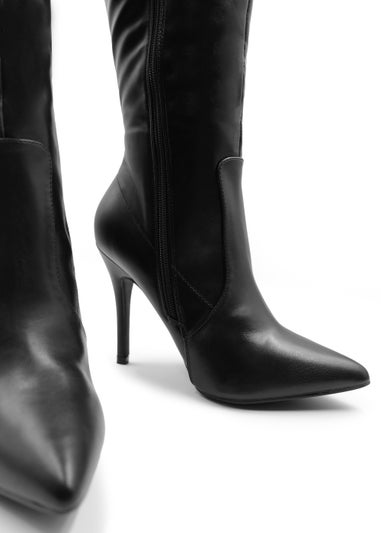 Where's That From Black Pu Zoya High Heel Calf Boots