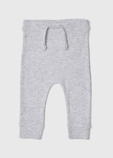 Baby Grey Ribbed Joggers (Newborn-18mths)