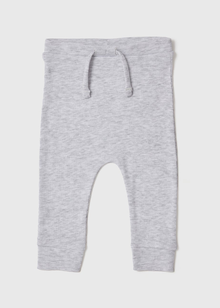 Baby Grey Ribbed Joggers (Newborn-18mths)