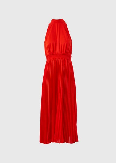 Et Vous Red Pleated Midi Dress
