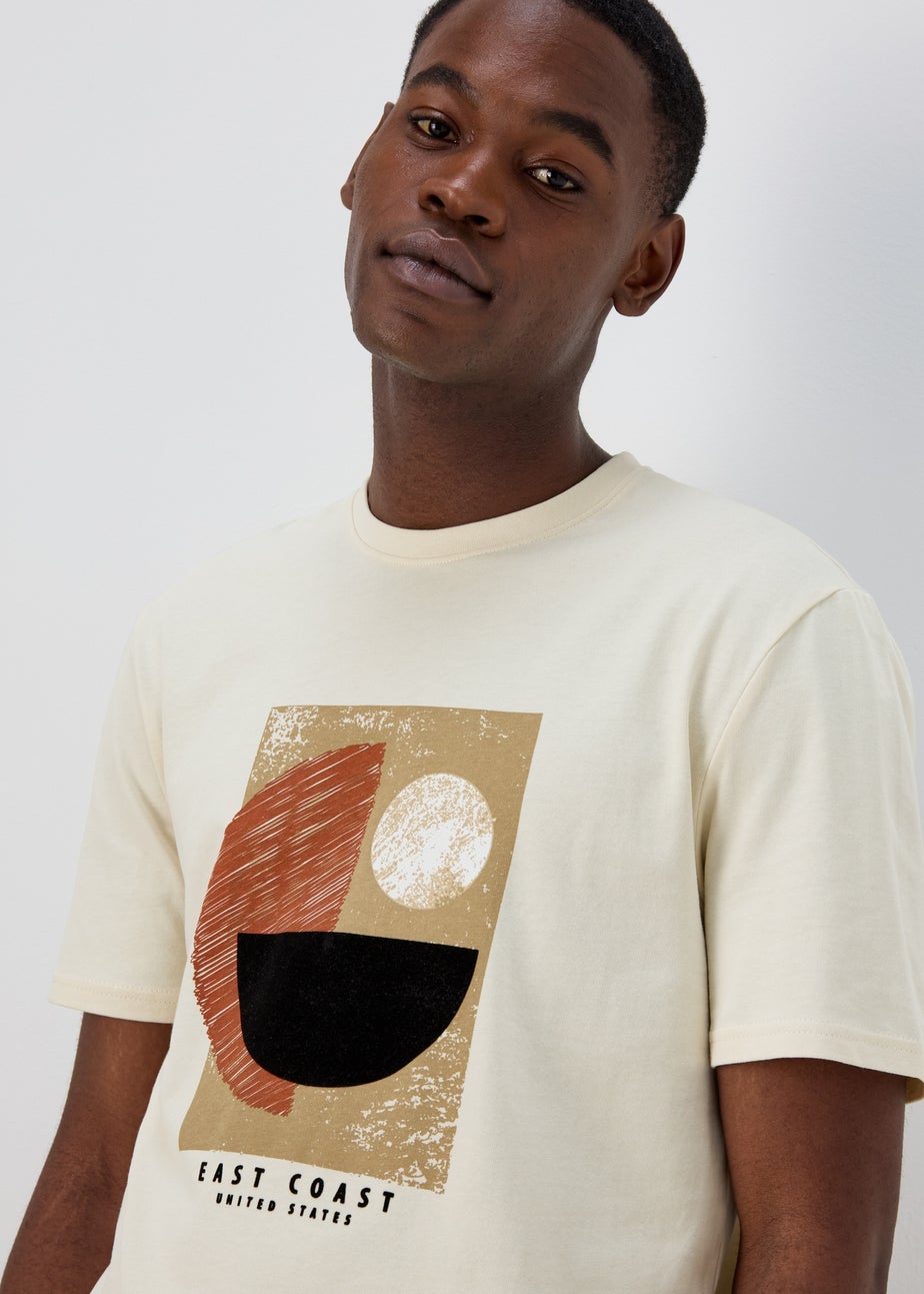 White Abstract Antique Coast T-Shirt