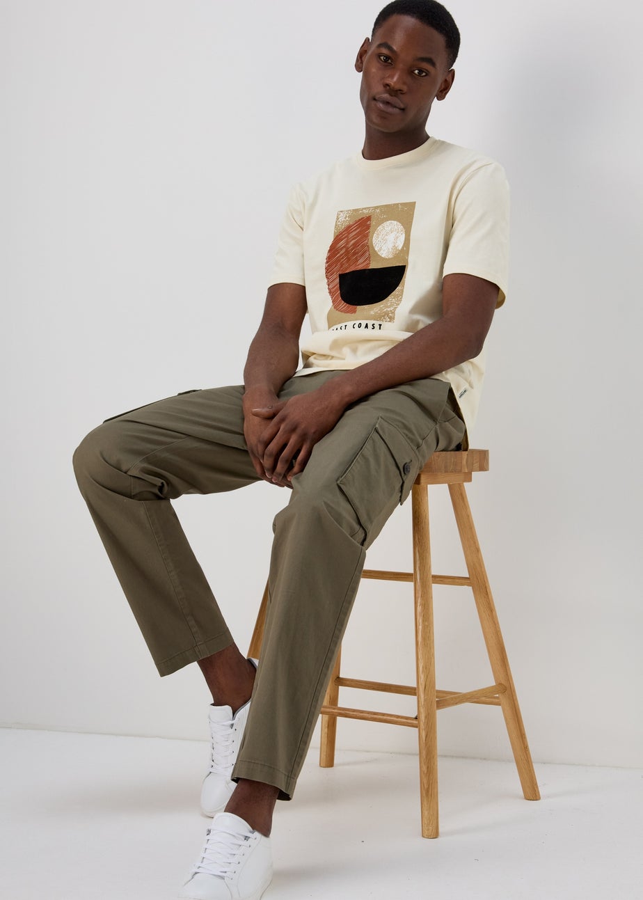 White Abstract Antique Coast T-Shirt