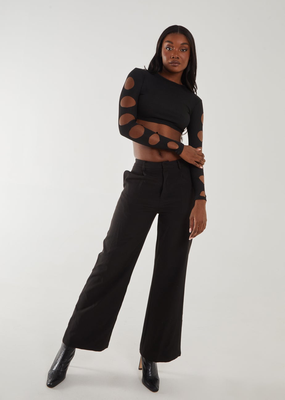 Pink Vanilla Black Wide Leg Trousers