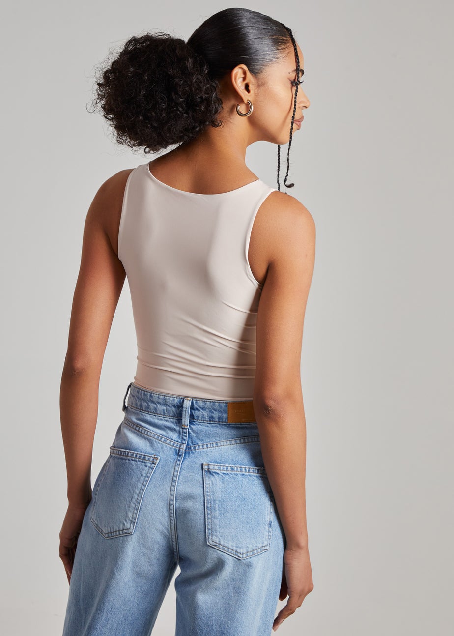 Pink Vanilla Stone Slinky High Neck Bodysuit