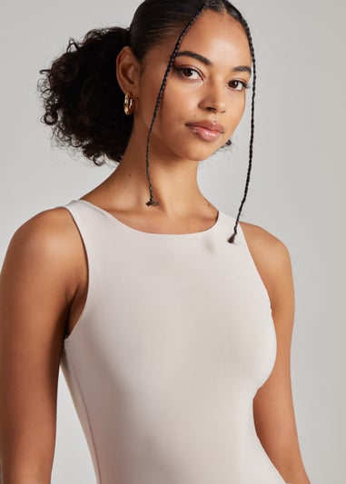 Pink Vanilla Stone Slinky High Neck Bodysuit