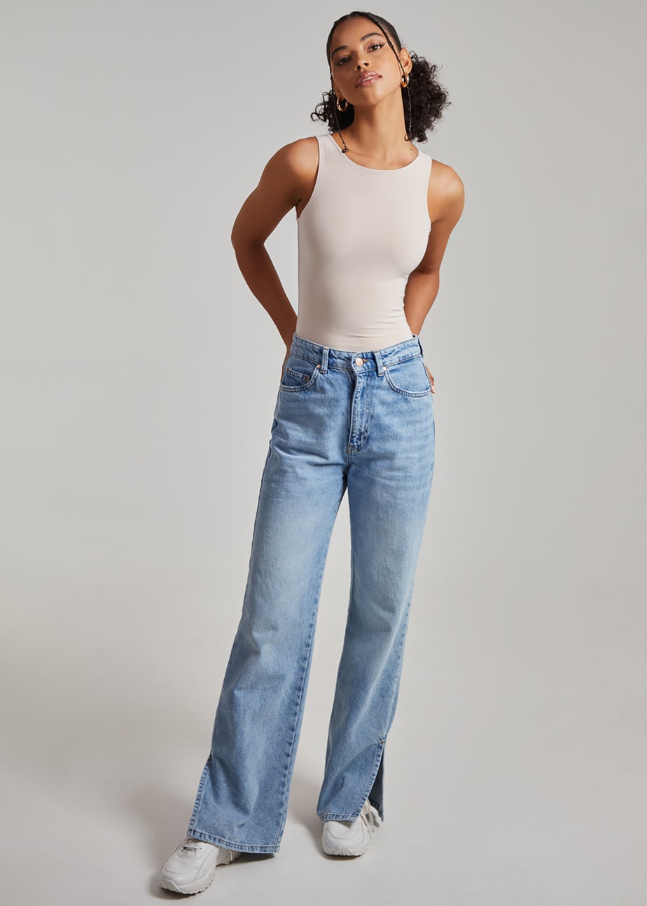 Pink Vanilla Stone Slinky High Neck Bodysuit