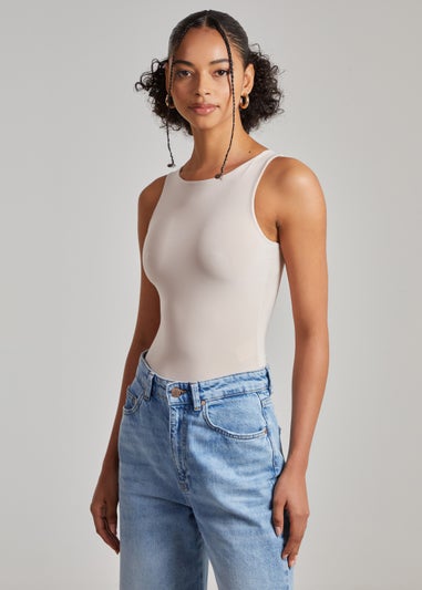 Pink Vanilla Stone Slinky High Neck Bodysuit