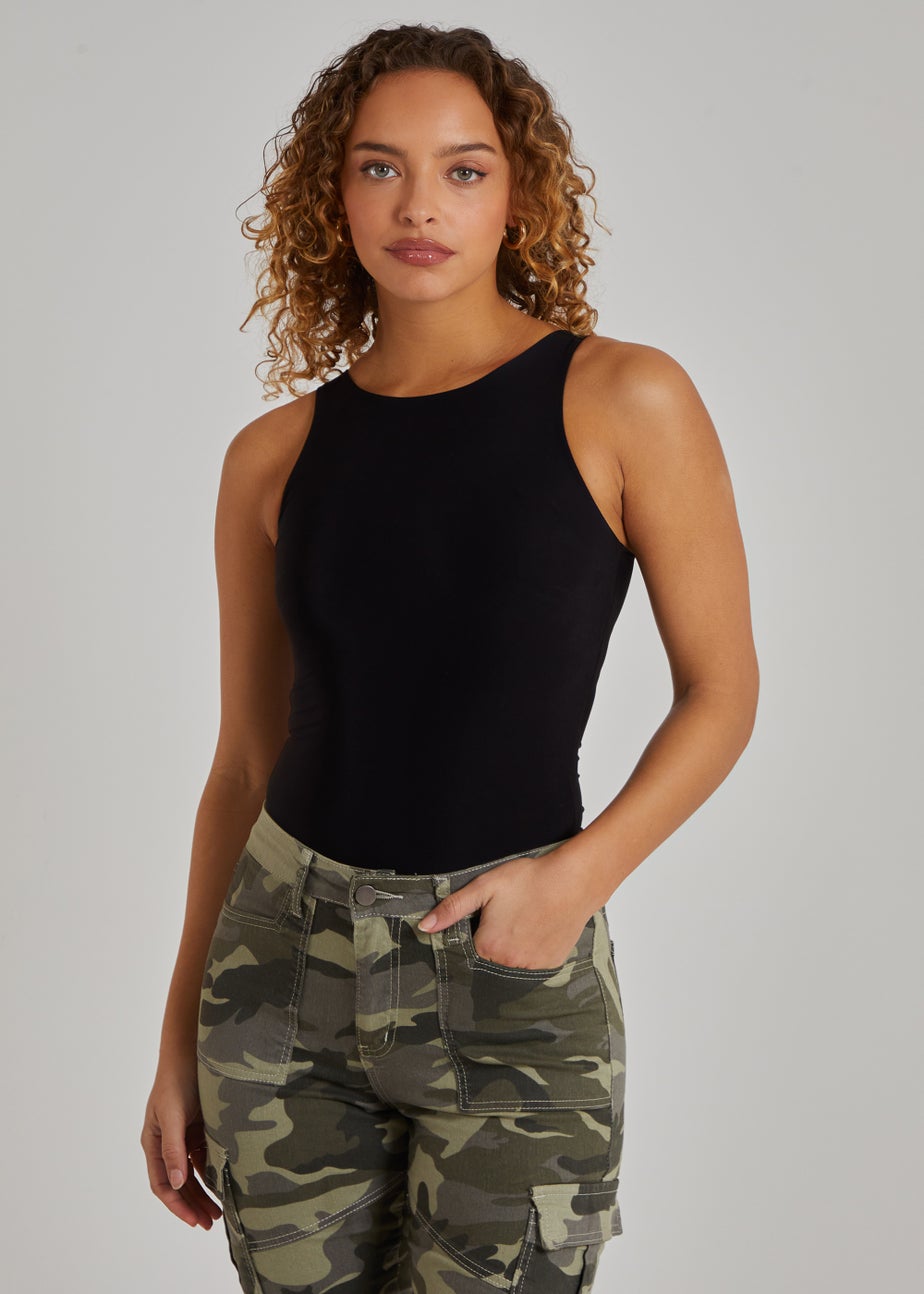 Pink Vanilla Black Slinky High Neck Bodysuit