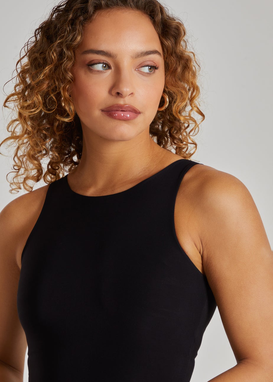 Pink Vanilla Black Slinky High Neck Bodysuit