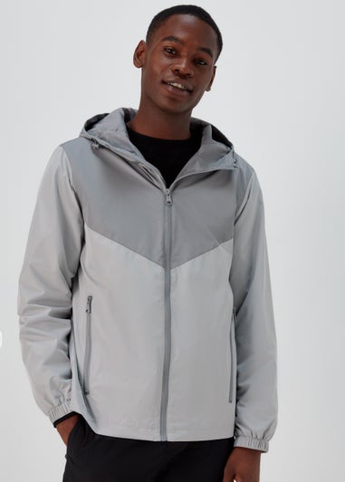 Grey Windbreaker Jacket