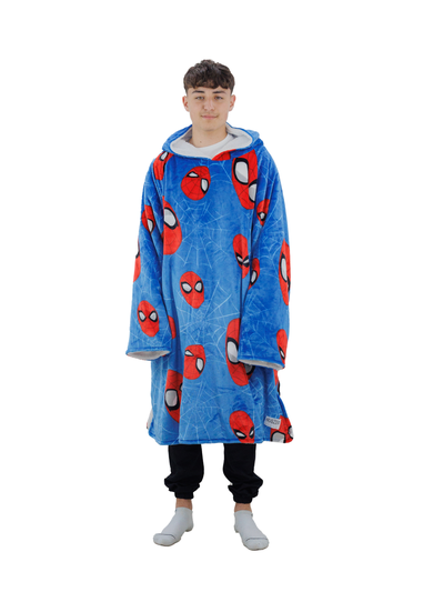 HUGZEE Spiderman Heads Up Wearble Hooded Throw