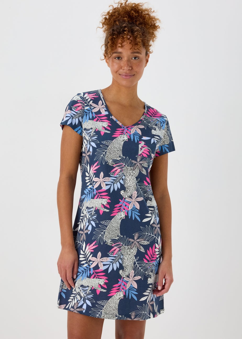 Navy Leopard Print Nightie