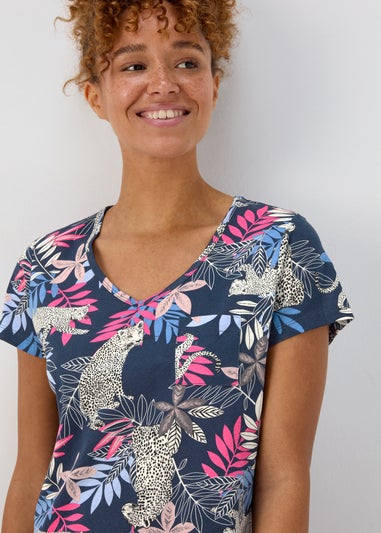 Navy Leopard Print Nightie