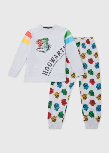 Kids Grey Harry Potter Hogwarts Pyjama Set (5-12yrs)