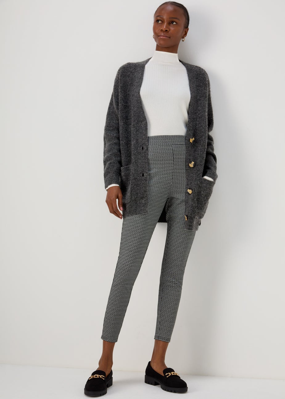 Grey Marl Ribbed Cardigan