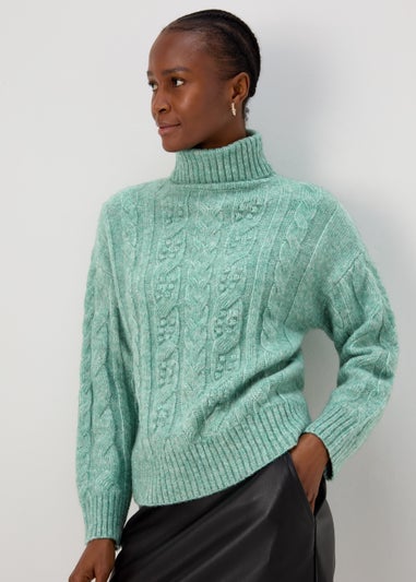 Aqua Cable Knit Jumper