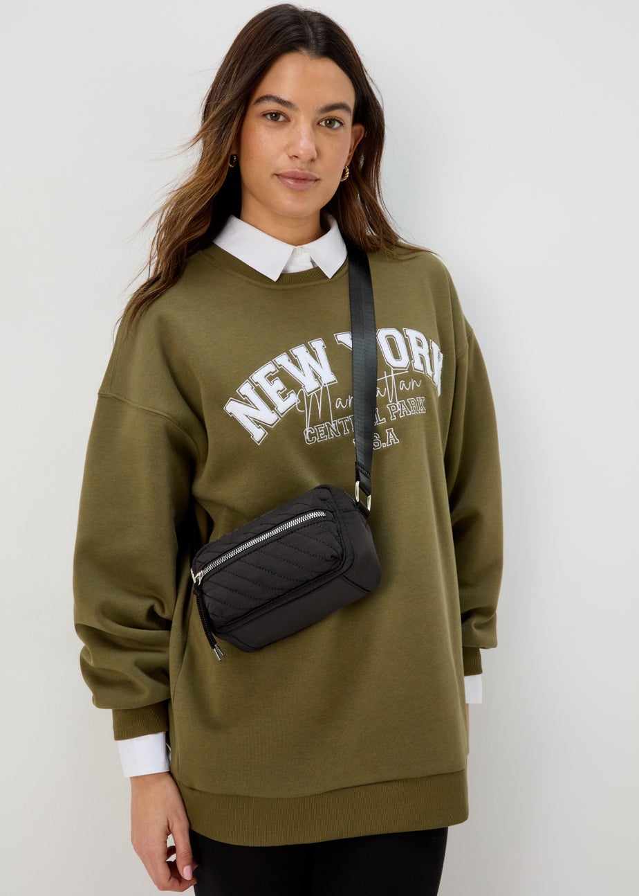 Black Quilted Nylon Camera Bag