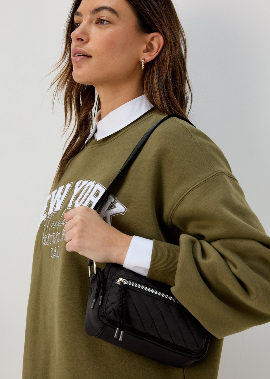 Black Quilted Nylon Camera Bag