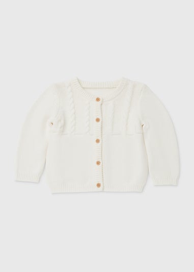 Baby Ecru Cable Knit Cardigan (Newborn-23mths)