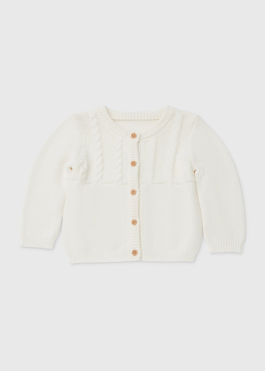 Baby Ecru Cable Knit Cardigan (Newborn-23mths)
