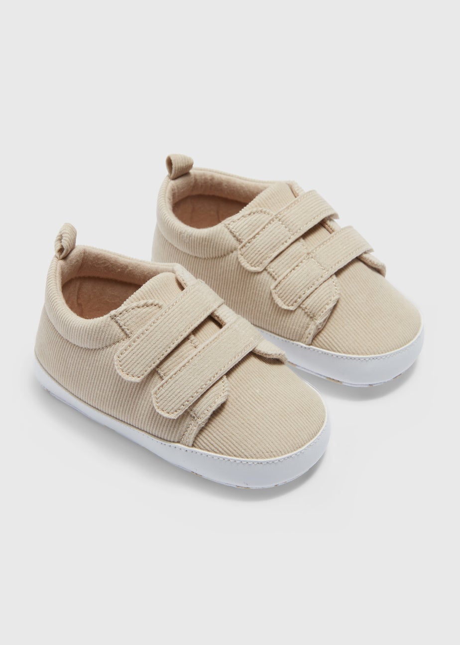 Oatmeal Riptape Slip On Soft Sole Baby Shoes (Newborn-18mths)