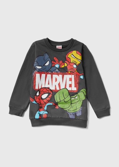 Kids Grey Marvel Sweatshirt (12mths-6yrs)