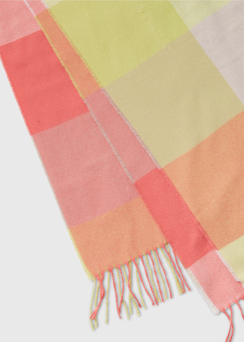 Bright Pink Check Scarf