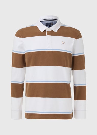 Lincoln Stone Rugby Stripe Long Sleeve Polo Shirt