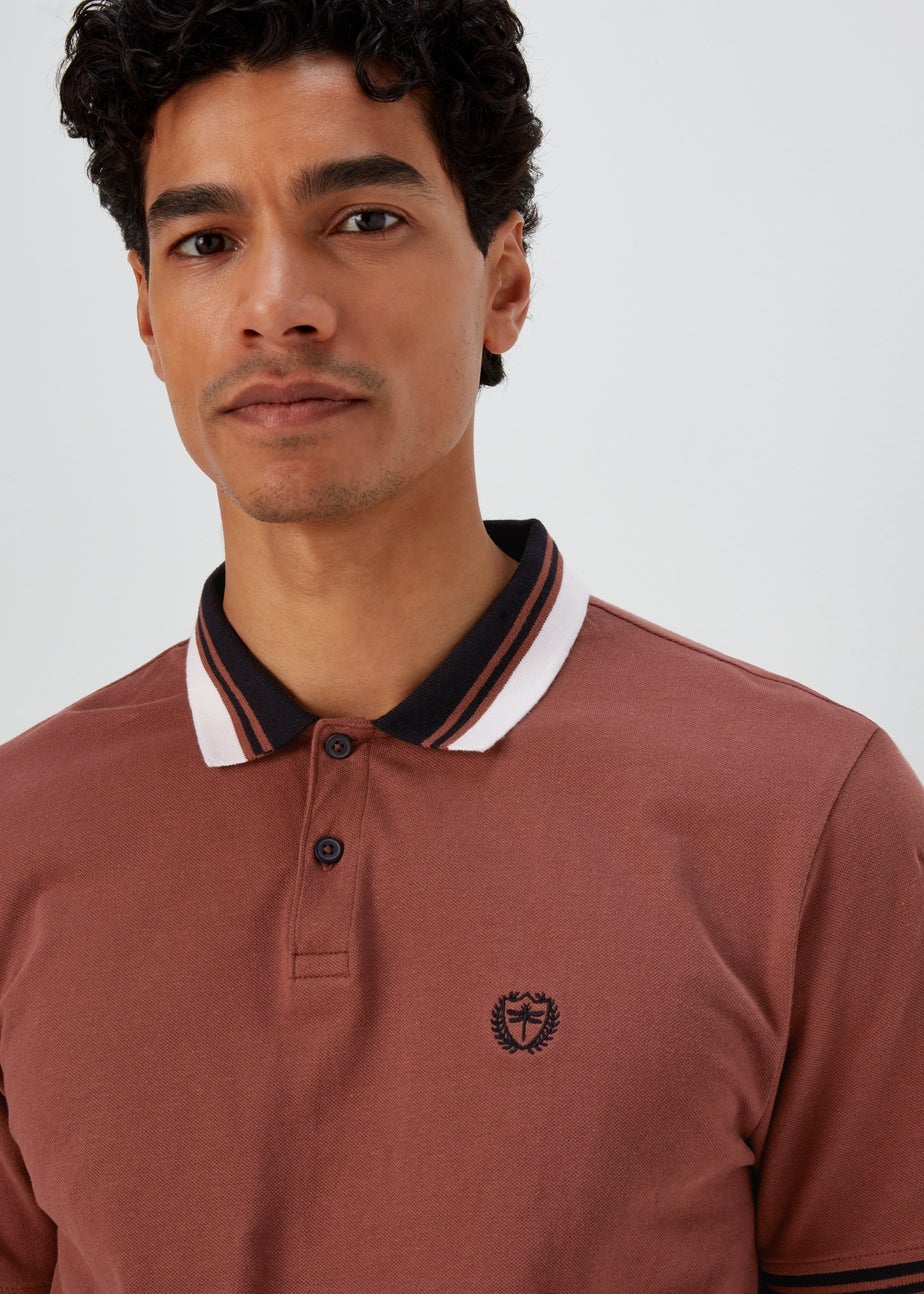 Brown Tipped Polo Shirt