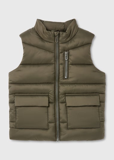 Boys Khaki Padded Utility Gilet (1-7yrs)