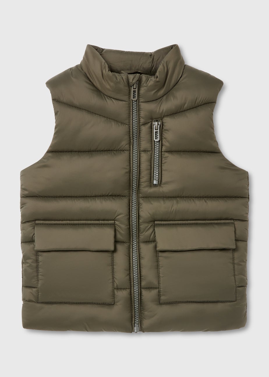 Boys Khaki Padded Utility Gilet (1-7yrs)