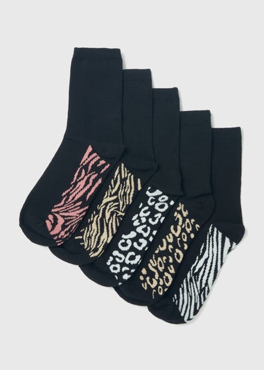 5 Pack Crew Footbed Socks