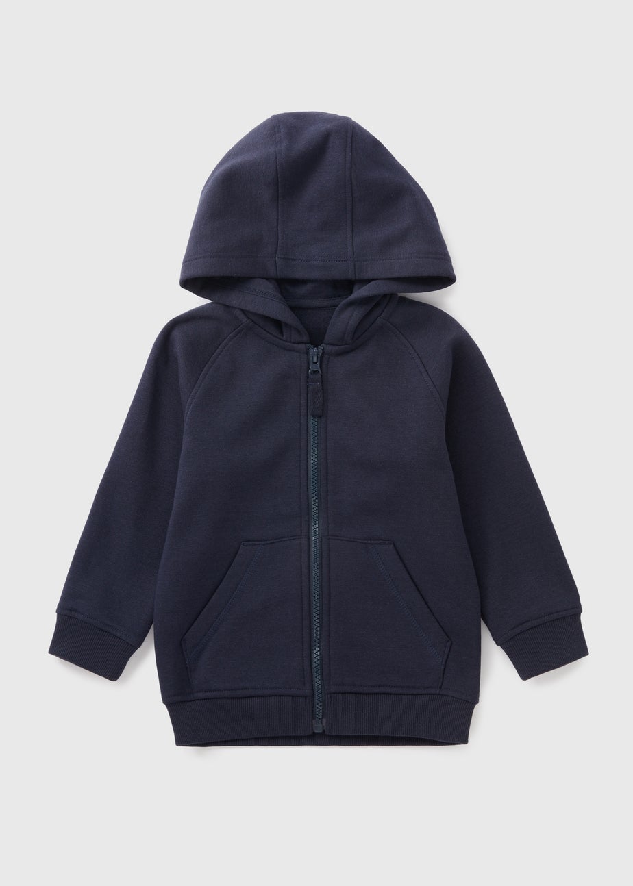 Boys Navy Zip Up Hoodie (1-7yrs)