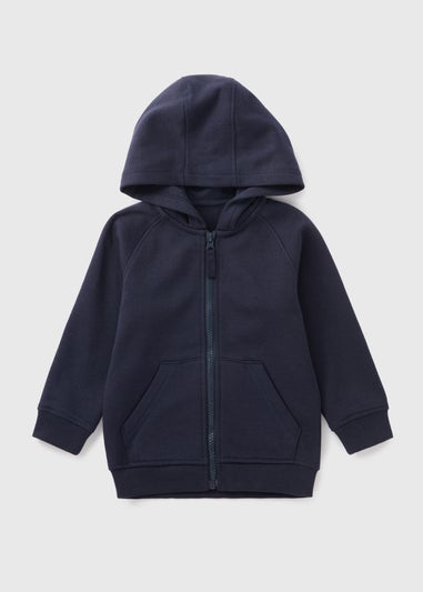 Boys Navy Zip Up Hoodie (1-7yrs)