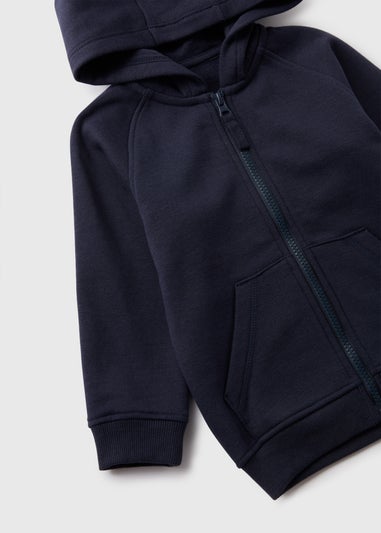 Boys Navy Zip Up Hoodie (1-7yrs)
