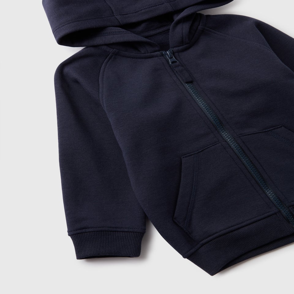 Boys Navy Zip Up Hoodie (1-7yrs)