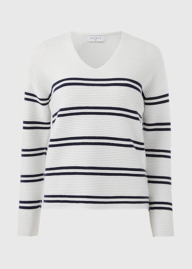 Cream Rib Ottoman Stripe Jumper