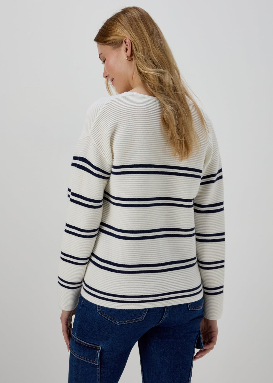 Cream Rib Ottoman Stripe Jumper