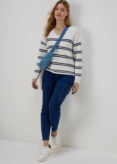 Cream Rib Ottoman Stripe Jumper
