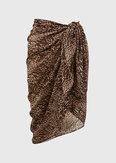 Brown Animal Print Sarong