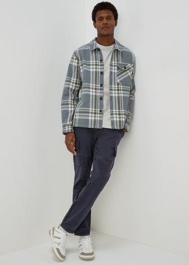 Navy Knitted Cargo Joggers