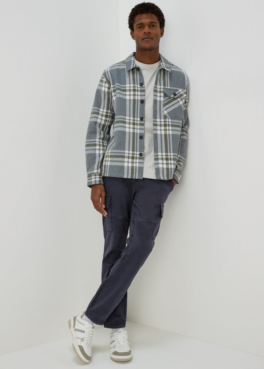 Navy Knitted Cargo Joggers