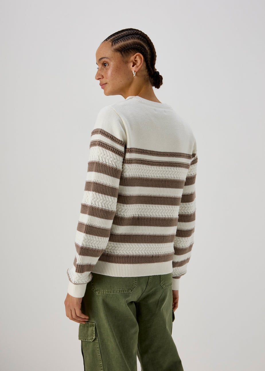 Beige Stripe Soft Touch Jumper