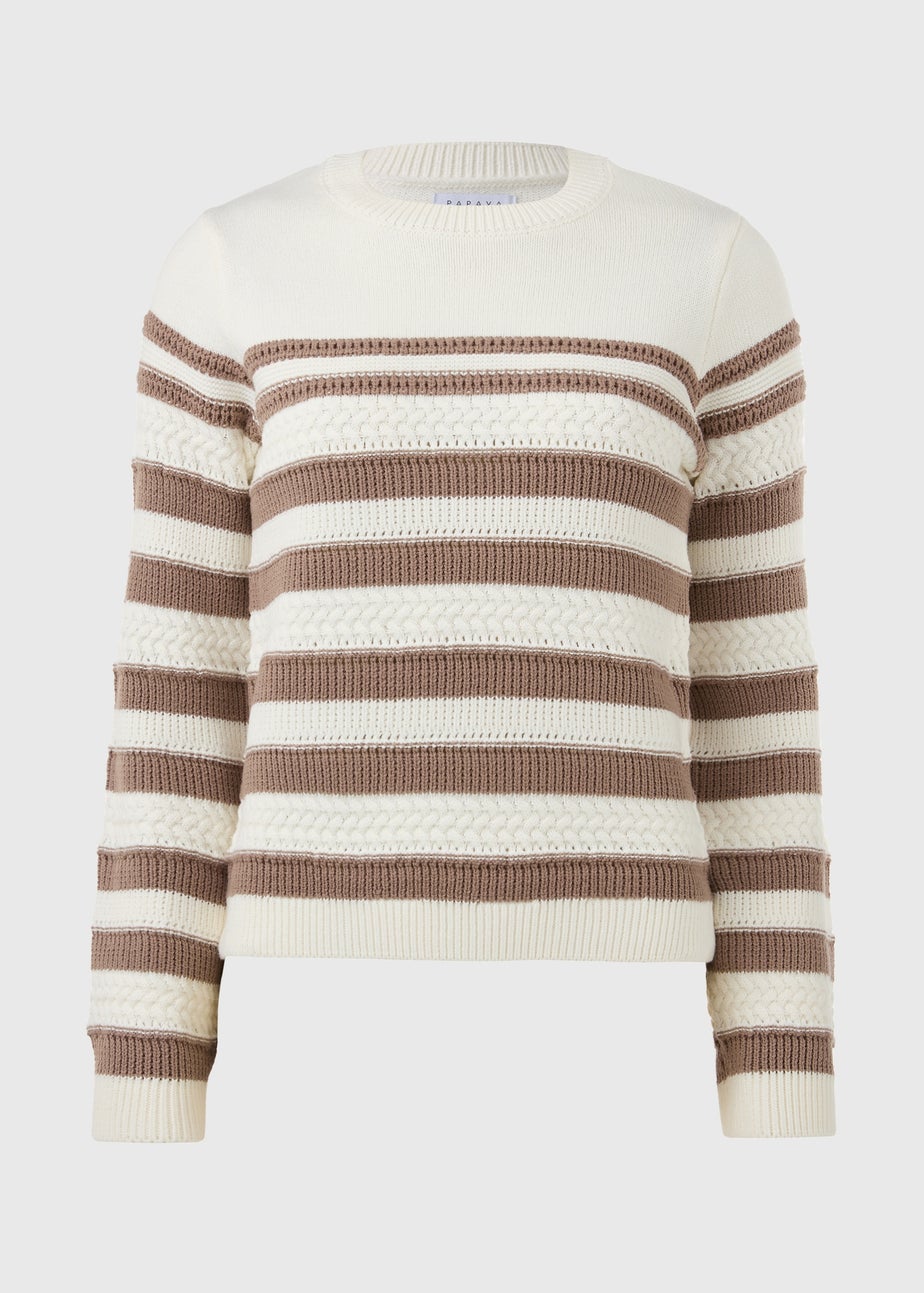 Beige Stripe Soft Touch Jumper