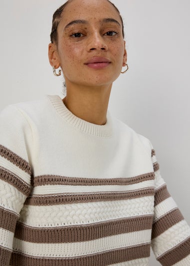 Beige Stripe Soft Touch Jumper