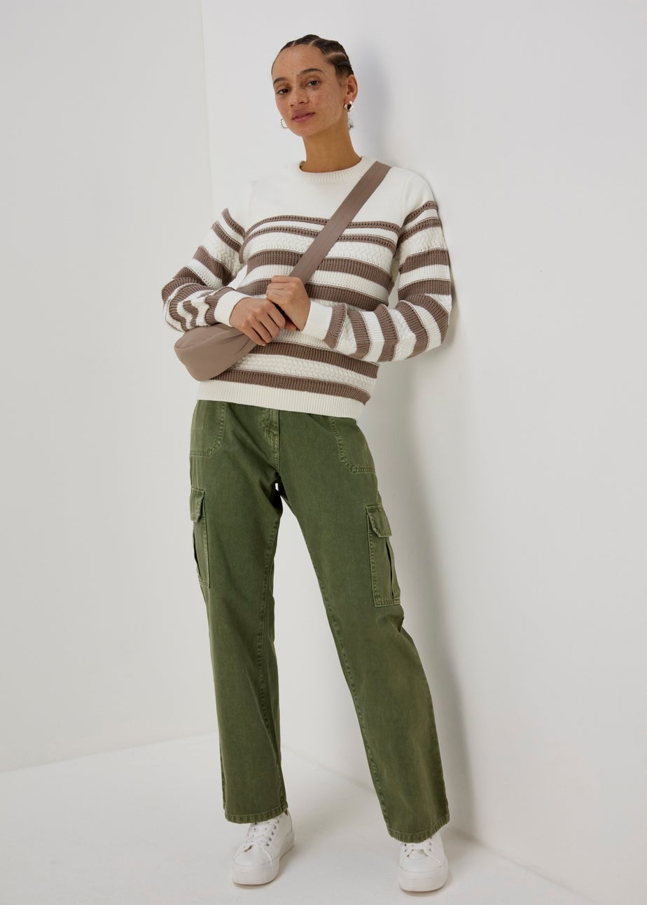 Beige Stripe Soft Touch Jumper