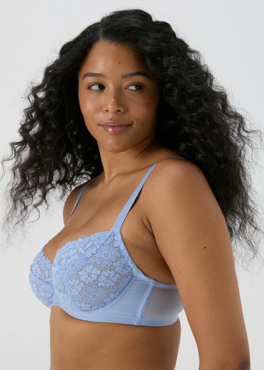 2 Pack Blue & Cream Lace Sling DD+ Bra